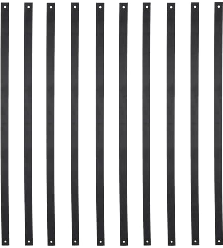 SCARIU 51 Pack 36” Deck Balusters,Thicker Black Hollow Rectangle Metal Balusters Deck Spindles with Screws for Deck Railing Porch Staircase