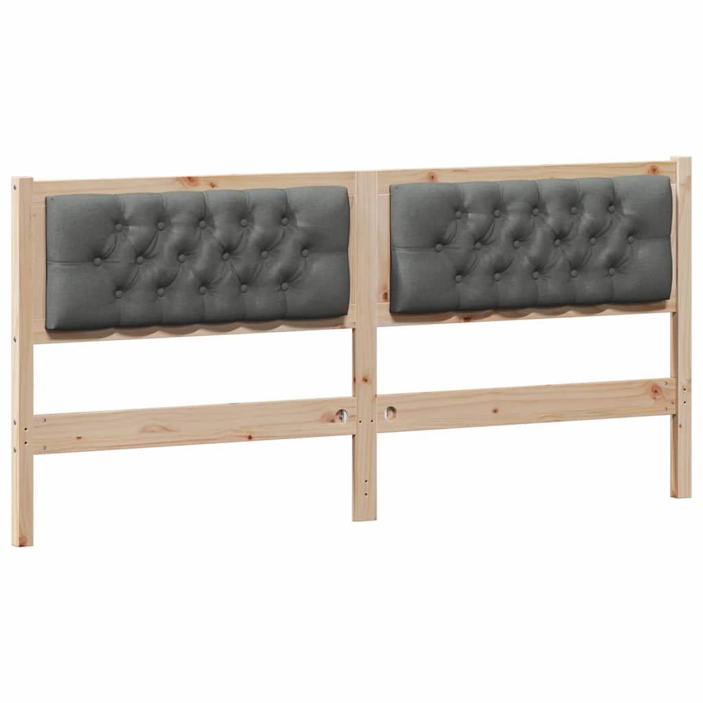Tête de lit Marron et Gris foncé 160 cm Bois Massif en pin,Têtes et Pieds de lit,11.3kg-879000