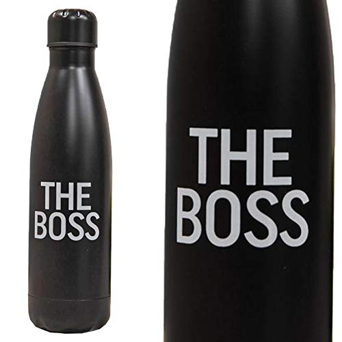 Harvey Makin Dubbel Gevoerd Zwart Aluminium 500ml Drinkfles - The Boss