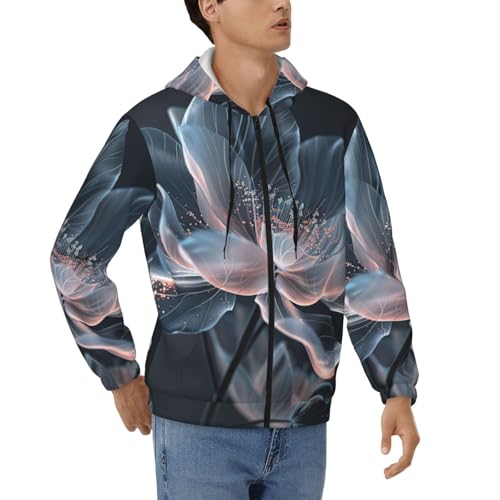 Sweat à capuche zippé pour homme EdWal avec imprimé floral 3D