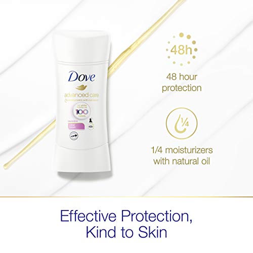 Image of Dove Advanced Care Invisible Antiperspirant Deodorant Stick No White Marks on 100 Colors Clear Finish 48-Hour Sweat and Odor Protecting Deodorant for Women 2.6 oz (Pack of 2)