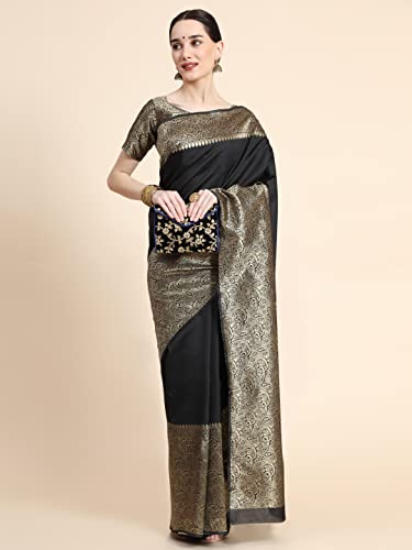 Image of Avantika Fashion Women's Classy Kanjivaram Soft Lichi Silk Banarasi Saree With Blouse Piece