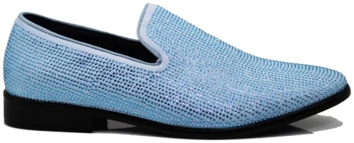 Image of SPK26 Men's Vintage Velvet Rhinestone Designer Dress Loafers Slip On Shoes Classic Tuxedo Dress Shoes