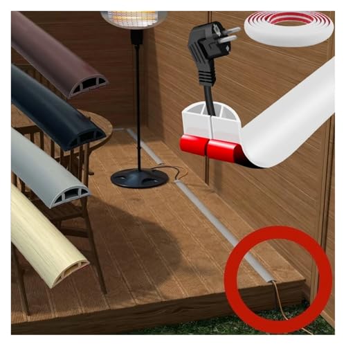 Protection câble sol PVC 2m x 3cm cache-fil adhésif anti-trébuchement