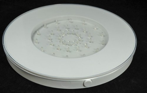 White LED Light Base for Centerpieces, Battery Operated,10 inch diameter