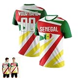 Genérico Camisetas de fútbol Personalizada para el Mundial 2026, Nombre número Camiseta fútbol Personalizada para Hombre Mujer niños (Senegal)