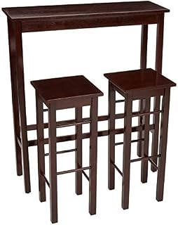 Amazon Basics Breakfast Bar Bistro Table - 3-Piece Set, Espresso