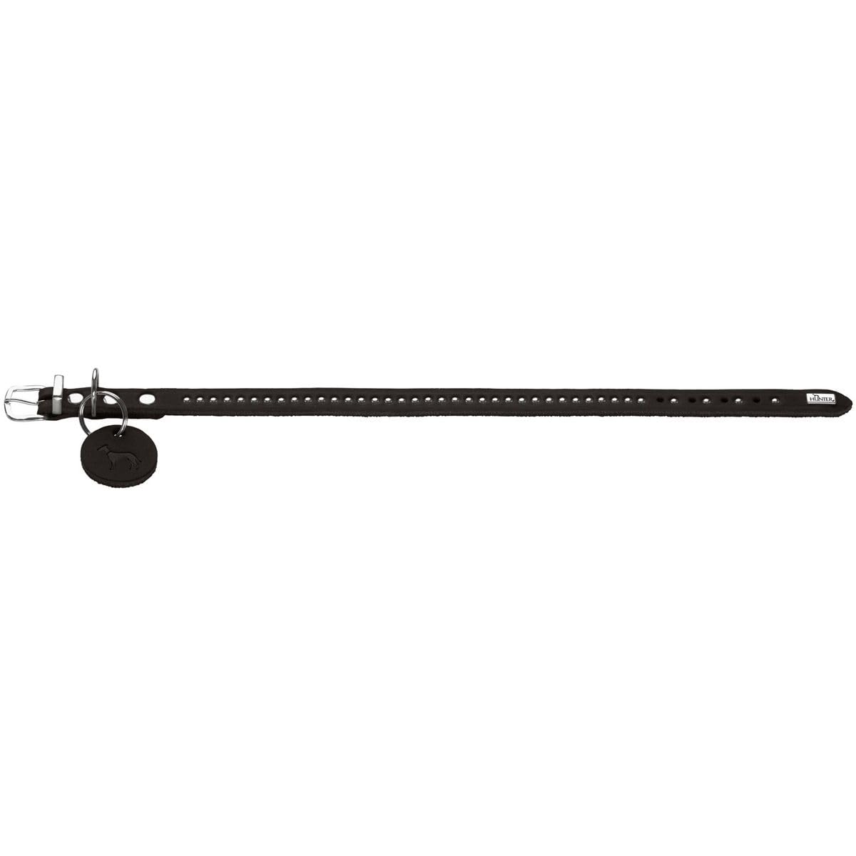 HUNTER Aalborg Style Dog Collar Colour: Black, Greased Full Cowhide Leather, Robust, Comfortable, Stylish Rivet Trim - Image 3