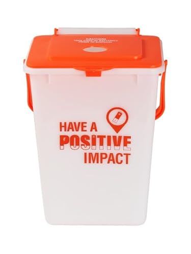 Sturdy Essentials Battery Recycling Bin with Circle Opening for Used Batteries and Carrying Handle | High Volume, Holds Hundreds of Batteries | E-Waste Recycling for Safe Battery Disposal