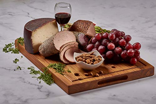 image for Prime Teak Wood Cutting Board Cured with Organic Beeswax, Thick Choppi