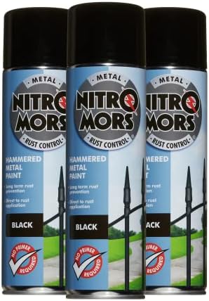 Nitromors Hammered Finish Metal Paint - White 500ml Aerosol | Protection Against Rust and Corrosion | Superior Coverage |NOW500