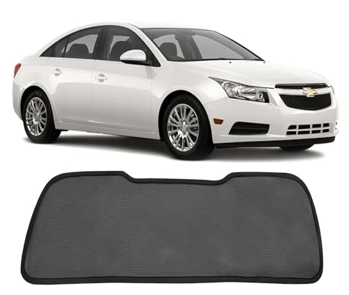 Image of Autofact Dicky Curtain for Chevrolet Cruze | Custom Fit Rear Windshield Sunshade | Foldable Mesh | Privacy & Cooling Car Accessory | Car Rear Sun Shade UV Block Easy Install Durable Black Mesh