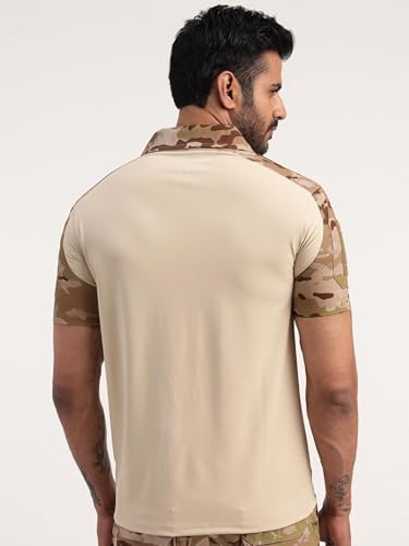 Image of MOUNTMILLER Men's Short Sleeve Ripstop Tactical Polo T-Shirt | Anti-Odor | Moisture-Wicking | UV Protective| Ideal for Hiking & Trekking, Outdoor