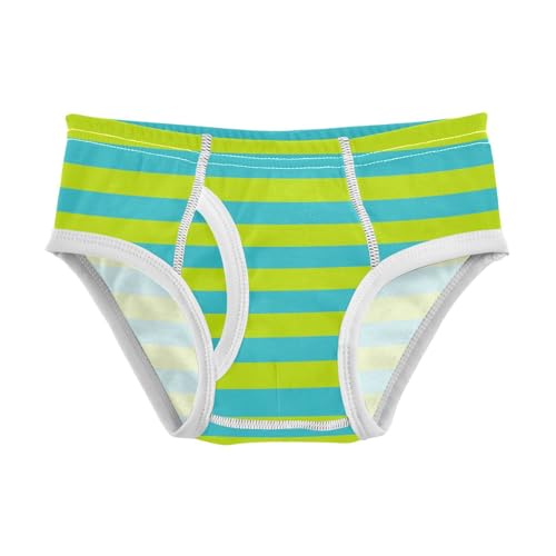 Green Cyan Stripe Toddler Boy's Underwear 2T