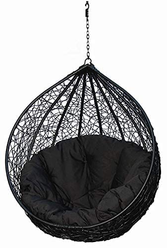 Image of KYNE Microfibre Round Cushion for Hanging Basket Round Shape Swing Chair Cushions for Outdoor Egg Swing Chair Garden Swing, Seat Padded Pillow Cushion (Black)