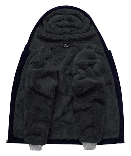 Image of SCODI Hoodies for Men Heavyweight Fleece Sweatshirt Zip Up Thick Jacket | Machine Wash, Soft, Warm, Winter, Outdoor Activities, Gym, Office, Casual, Daily Wear, Full Zipper Sherpa Lined Hooded Coat