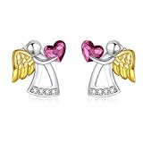 ♥ DESIGN: ♥ Dieser Schutzengel kümmert sich jeden Tag mit liebevoller Sorgfalt um dich und führt dich sanft. Geben Sie diesen Schutzengelschmuck als Geburtstagsgeschenk, Taufgeschenk oder Kommunion Geschenk für Mädchen