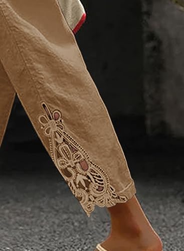 Image of Acelitt Women Casual Lightweight Drawstring Elastic Waist Pants with Pockets, S-XXL