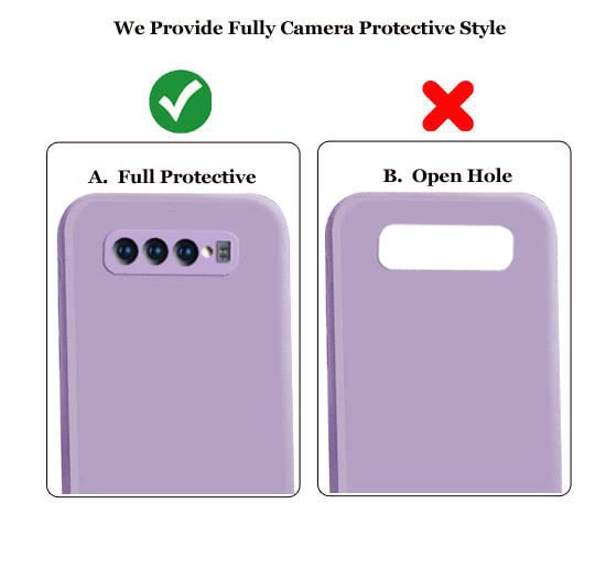 Image of A rtistque Liquid TPU Silicone Matte Shockproof Flexible with Camera Protection Soft Back Cover Case for Samsung S10 - Purple