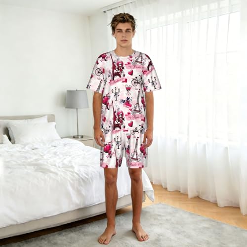Pyjama court homme Tour Eiffel | Ensemble d'été léger