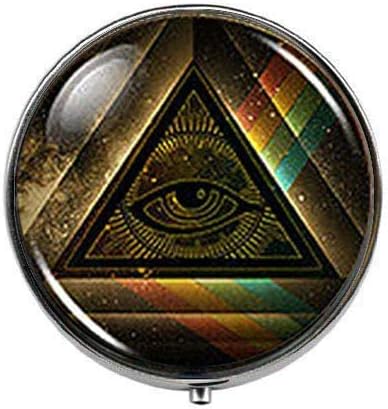 Steampunk masónico masónico Illuminati - Píldora artística fotográfica - Caja de píldoras de encanto - Caja de dulces de cristal
