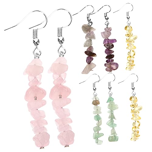 Boucles d'oreilles en perles multicolores, le cadeau idéal en pierre naturelle