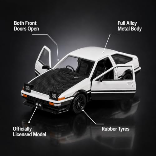Image of Wizplex CCA Officially Licensed Toyota AE86 1:64 Scale Die Cast Metal Car - Collectible Alloy JDM Classic Coupe with Openable Doors & Free-Rolling Wheels, Display Showpiece for Kids 3+