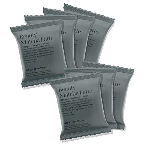 Kroma. Ceremonial Grade Matcha Latte, Green Tea Collagen Powder, Gluten Free, Coffee Substitute, Energy With Maca, Natural Caffeine, L-Theanine, Mushrooms, Turmeric - 7 Packets #TOP1