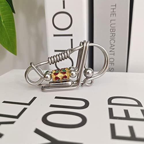 Chaveiro de pássaro feito à mão com 5 peças - chaveiro de pistão feito a partir de pistão de motocic