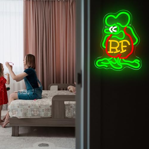 Image of Retro Rat Neon Sign, Dimmable Cartoon Retro Rat Neon Sign, Vintage Hot Rod Decor Wall Art For Beer Bar Kids Bedroom Wall Decor Shop Game Room Gifts(10.2 * 12.9in)