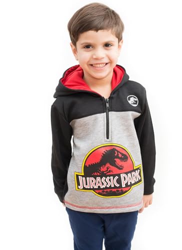 Image of Jurassic Park Dinosaur Movie Logo Boys' Fleece Hoodie Pullover Sweatshirt w Zipper