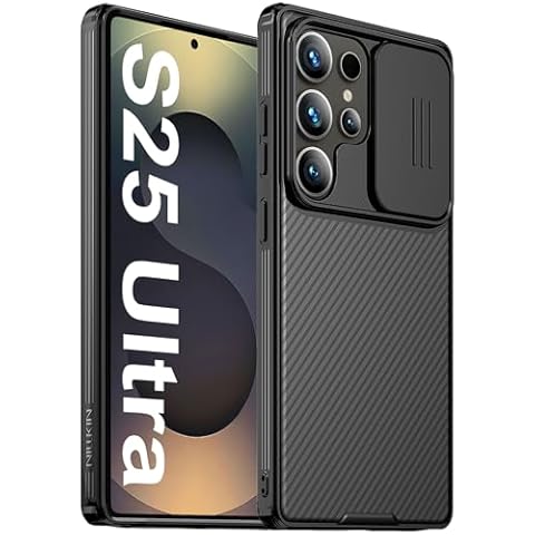 Mangix for Samsung Galaxy S25 Ultra Case with Camera Cover,Slim Fit Thin Polycarbonate Protective Shockproof Cover with Slide Camera Cover, Upgraded Case for Samsung Galaxy S25 Ultra (Black) Cover