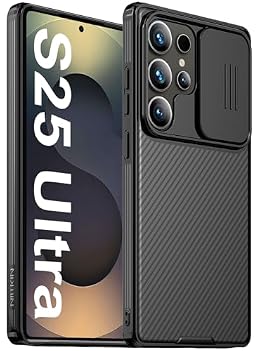 Mangix for Samsung Galaxy S25 Ultra Case with Camera Cover,Slim Fit Thin Polycarbonate Protective Shockproof Cover with Slide Camera Cover, Upgraded Case for Samsung Galaxy S25 Ultra (Black)