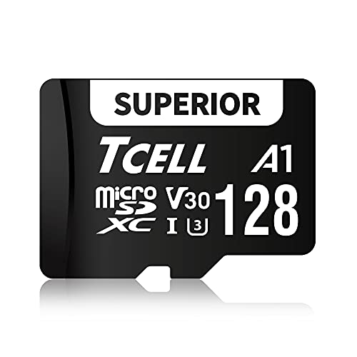 TCELL Überlegene 128 GB Micro-SD-Karte mit Adapter – MicroSDXC A1 USH-I U3 V30 100 MB/s Full HD & 4K UHD Speicherkarte…