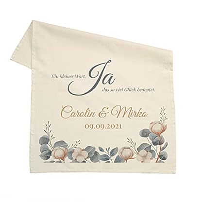 Herz & Heim® Hochzeitsgeschenk personalisiertes Geschirrtuch 100% Baumwolle 45 x 70 cm mit Namen