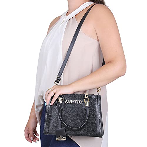Conjunto com 4 Peças Bolsas Femininas e Carteira Lisa Arietto Cor:Preto