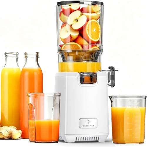 LINKChef Wyciskarka Wolnoobrotowa 250 W do Owoców i Warzyw, Otwór Wsadowy 13 cm, Pojemność 1,8 l, BPA Free, Łatwa w Czyszczeniu, Książka z Przepisami w Zestawie