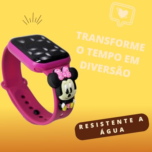 Relógio digital Infantil Minnie Resistente à Água