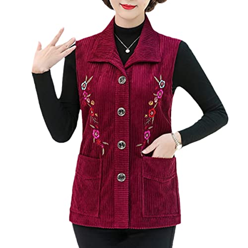 Gilet ample pour femme en velours brodé, le cadeau parfait pour nos aînées