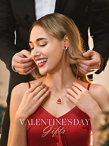 Cde Rose Gold Plated Jewelry Set Mother’s Day Gift Heart Necklaces And Earrings Mom Gifts For Women Wife Stepmom #TOP3