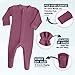 Baby Boy Girl Organic Cotton Snap Front Footed Sleeper with Mittens-Sleep n Play Magenta