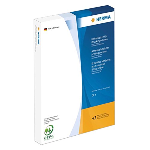 Etiquette d'imprimerie HERMA 4518 DP4 en papier mat blanc de taille 20 x 50 mm