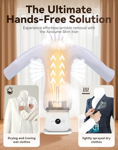 Image of Airolume Shirt Iron, Upgraded Touched Airolume Iron Machine 3.0, Hands Free Automatic Ironing Machine, 8 Minutes Quick Ironed Dry, Adjustable Gentle on All Fabrics for Shirts & Pants