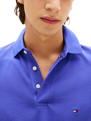 Image of Tommy Hilfiger Men's Short Sleeve Polo Shirts in Slim Fit with Stretch and Organic Pique Cotton
