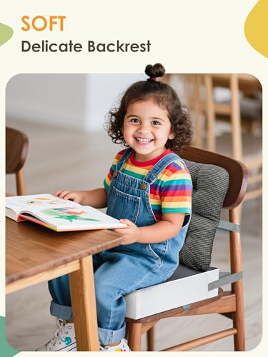 Image of Booster Seat for Kitchen Chair, Toddler Booster Seats with Adjustable Washable Safety Belts,Kitchen Dining Table Booster Seat, Portable Travel Increasing Cushion for Baby Child Kid Boy Girl
