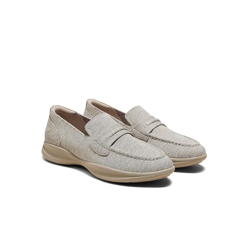 VIVAIA Ivana Women's Loafers Round Toe Walker Pro Hybrid Penny Casual Comfortable Slip on, Oatmilk, 5.5-6