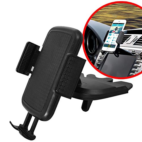 Suporte universal para celular com compartimento de CD para carro com rotação de 360 graus