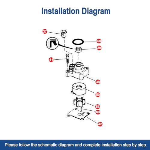 Image of MARKGOO Water Pump Repair Kit 394711 for Johnson Evinrude Outboard 8-15 HP