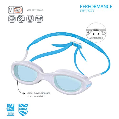 Oculos Neon Plus Speedo Unissex Único Branco Azul Claro