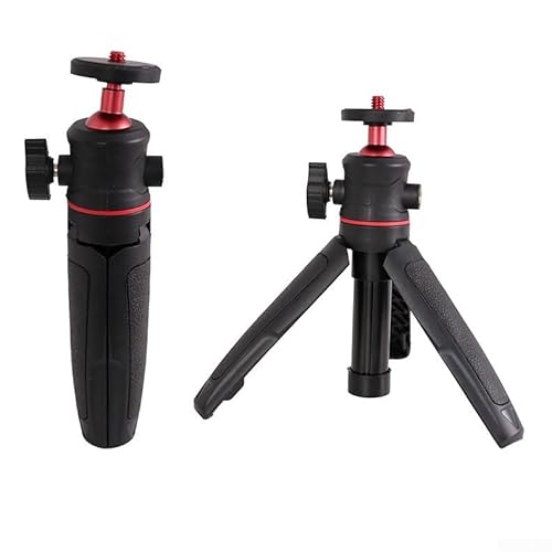 Trépied à selfie, léger avec pieds extensibles et pince rotative à 360 degrés pour téléphone portable de bureau (noir)
